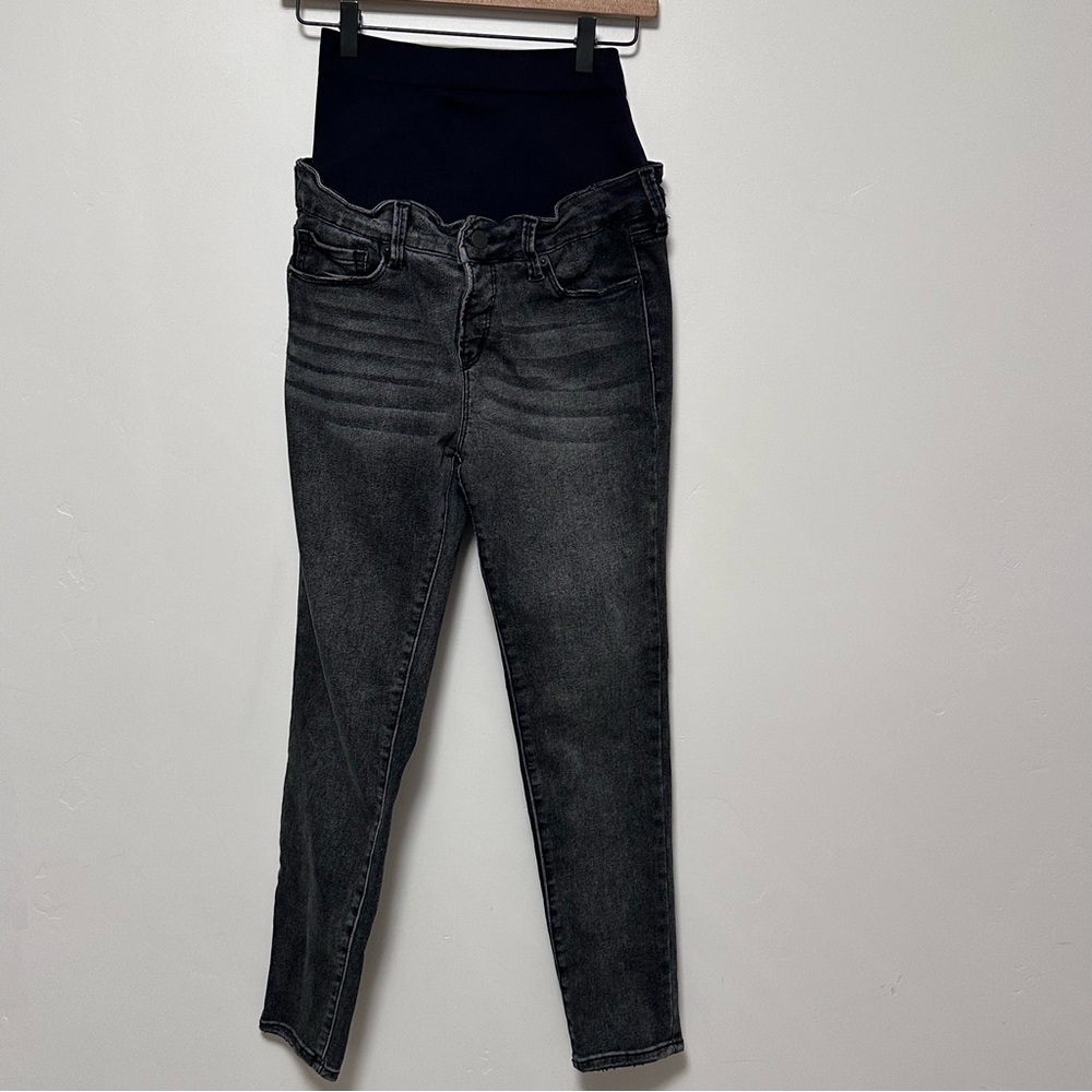 Blanqi Denim Postpartum Support Skinny Jeans Size 6 Pull-On Charcoal Gray - Picture 3 of 6